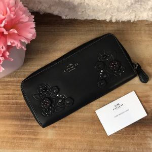 Coach Tea Rose Accordion Wallet